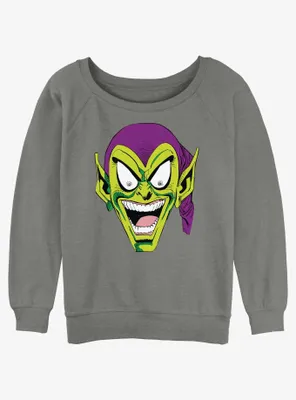 Marvel Spider-Man Green Goblin Head Womens Slouchy Sweatshirt