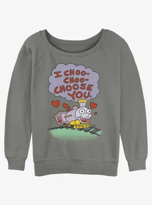 Simpsons Choo-Choose You Womens Slouchy Sweatshirt
