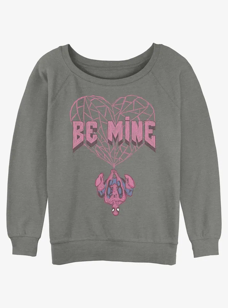 Marvel Spider-Man Be Mine Womens Slouchy Sweatshirt