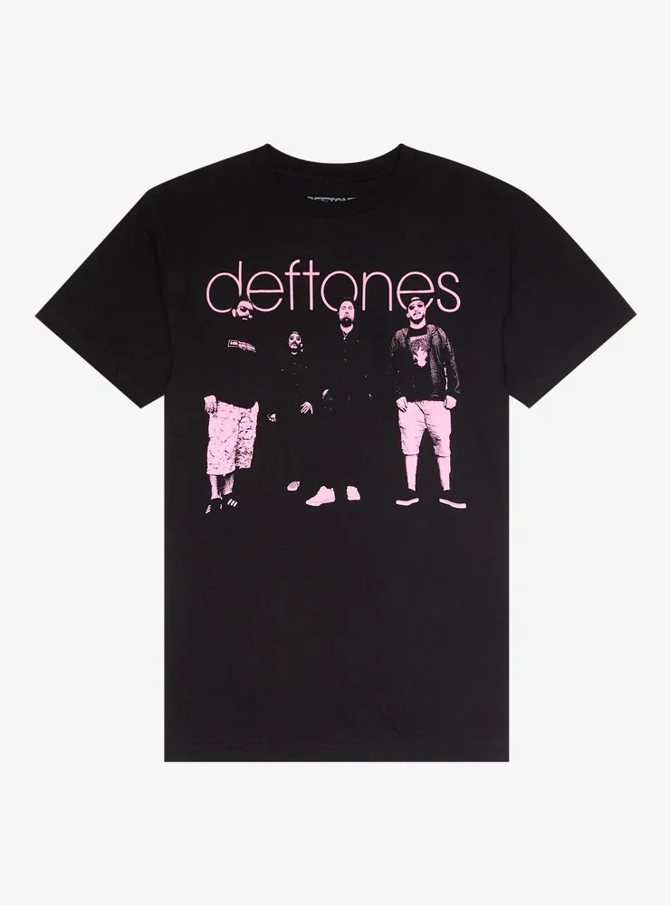 Deftones Pink Group Photo Boyfriend Fit Girls T-Shirt