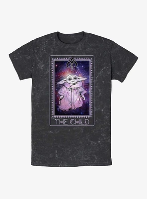Star Wars The Mandalorian Cosmic Child Tarot Mineral Wash T-Shirt