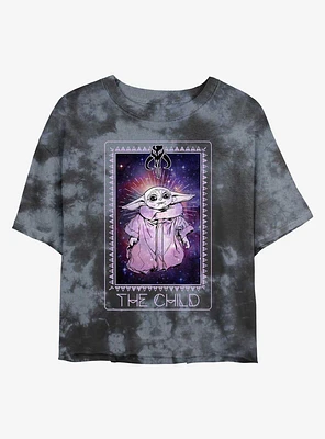 Star Wars The Mandalorian Cosmic Child Tarot Tie-Dye Girls Crop T-Shirt