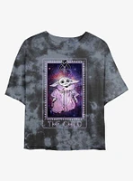 Star Wars The Mandalorian Cosmic Child Tarot Tie-Dye Girls Crop T-Shirt