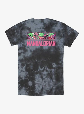 Star Wars The Mandalorian Grogu Neon Logo Tie-Dye T-Shirt
