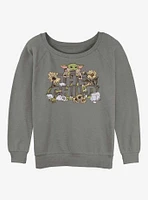 Star Wars The Mandalorian Vintage Flower Child Girls Slouchy Sweatshirt