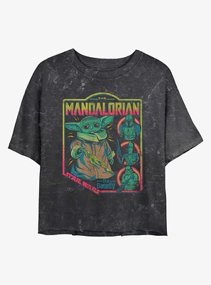 Star Wars The Mandalorian Child Poster Mineral Wash Girls Crop T-Shirt