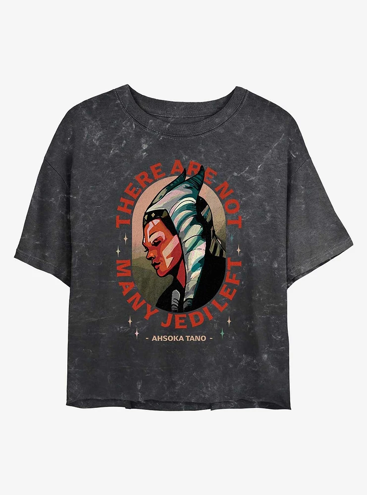 Star Wars The Mandalorian Ahsoka Tano Not Many Jedi Left Mineral Wash Girls Crop T-Shirt