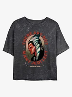 Star Wars The Mandalorian Ahsoka Tano Not Many Jedi Left Mineral Wash Girls Crop T-Shirt