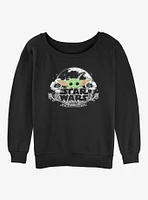 Star Wars The Mandalorian Floral Child Girls Slouchy Sweatshirt