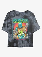 Star Wars The Mandalorian Wherever I Go He Goes Tie-Dye Girls Crop T-Shirt