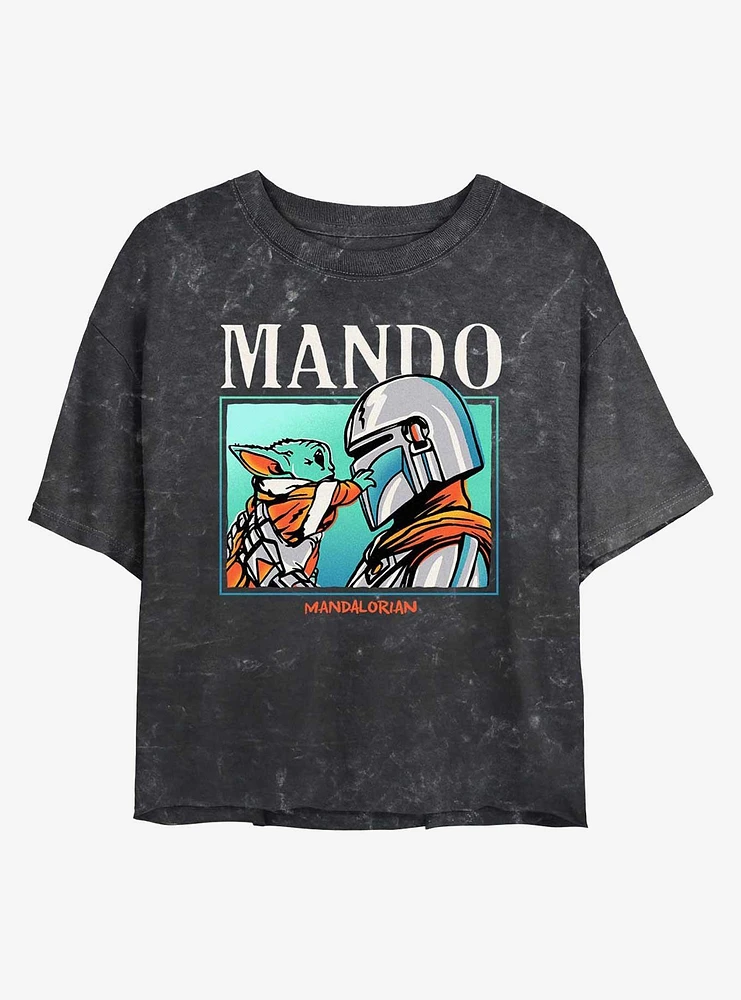 Star Wars The Mandalorian Found You Mineral Wash Girls Crop T-Shirt