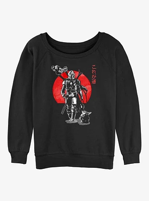 Star Wars The Mandalorian Sumi Ink Red Sun Girls Slouchy Sweatshirt