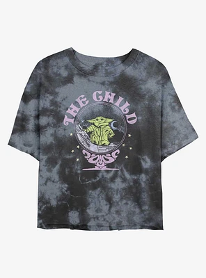Star Wars The Mandalorian Child Tie-Dye Girls Crop T-Shirt
