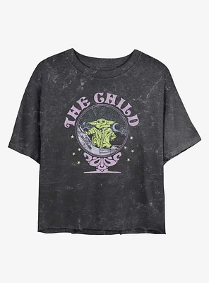 Star Wars The Mandalorian Child Mineral Wash Girls Crop T-Shirt
