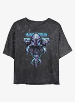 Star Wars The Mandalorian Beskar Triangle Mineral Wash Girls Crop T-Shirt