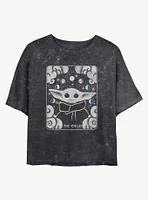 Star Wars The Mandalorian Tarot Child Mineral Wash Girls Crop T-Shirt