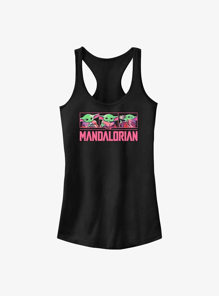 Star Wars The Mandalorian Grogu Neon Logo Girls Tank