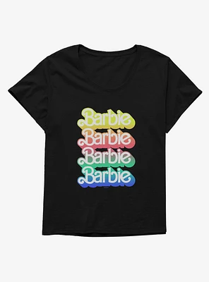 Barbie Pastel Rainbow Logo Girls T-Shirt Plus