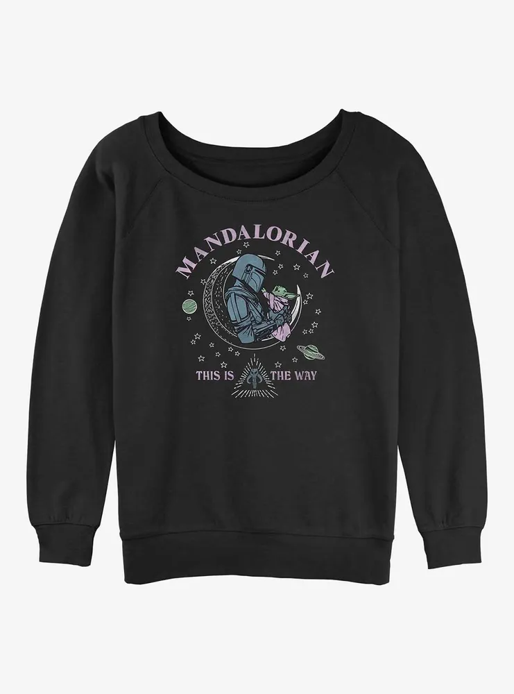 Star Wars The Mandalorian Cosmic Mando Womens Slouchy Sweatshirt