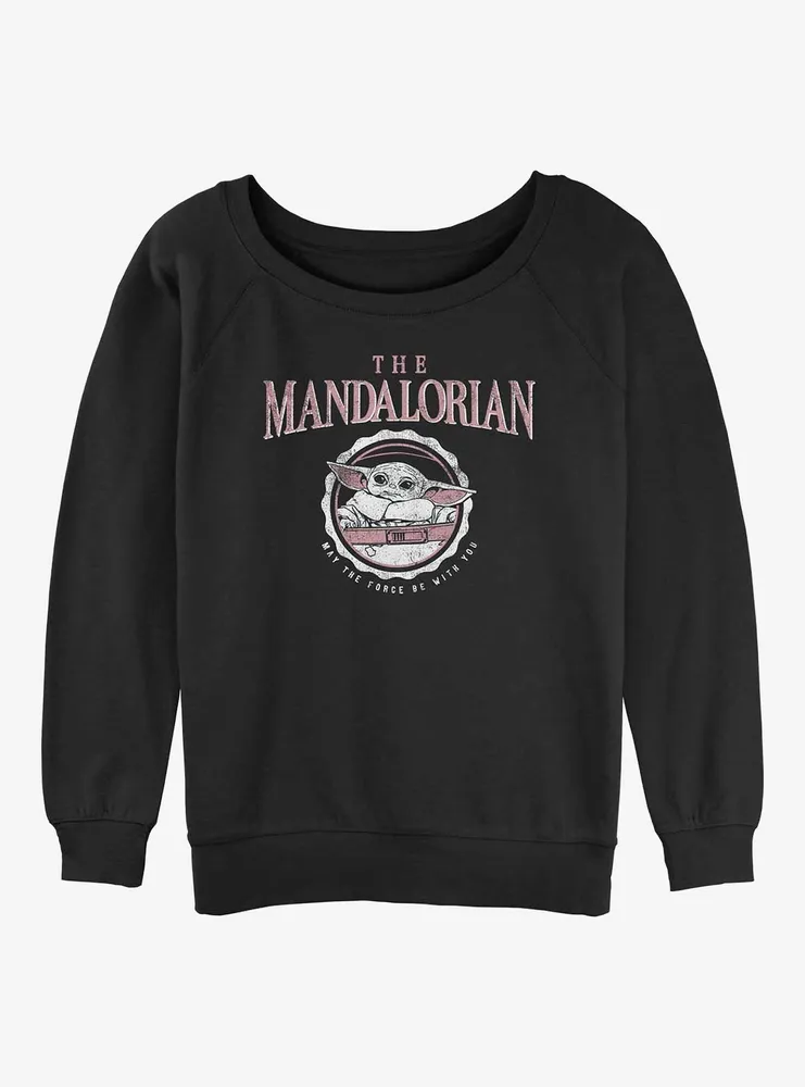 Star Wars The Mandalorian Collegiate Child Womens Slouchy Sweatshirt