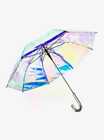 50" Auto Open Bubble Stick Umbrella Iridescent