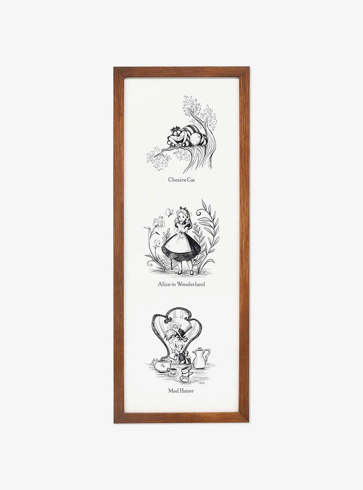 Disney Alice In Wonderland Storybook Vertical Framed Wood Wall Decor