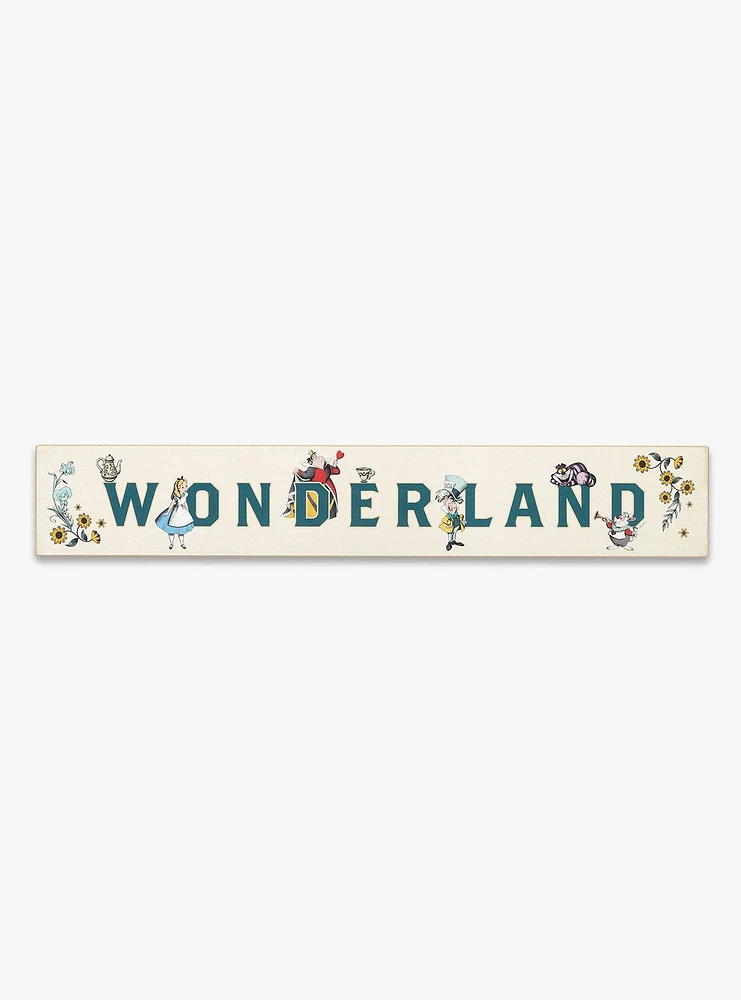 Disney Alice In Wonderland Character Line-Up Horizontal Wood Wall Decor