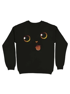 Cute Black Cat Minimalist Tongue Sweatshirt
