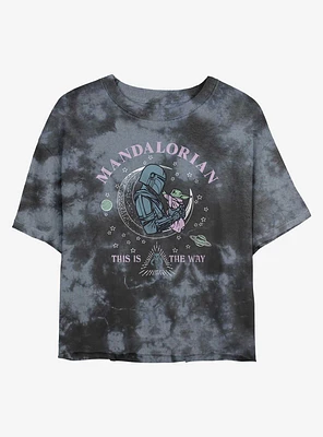 Star Wars The Mandalorian Cosmic Mando Tie-Dye Girls Crop T-Shirt