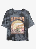 Star Wars The Mandalorian Sunset Child Tie-Dye Girls Crop T-Shirt