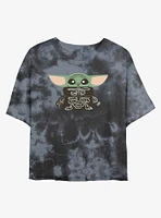 Star Wars The Mandalorian Skeleton Grogu Tie-Dye Girls Crop T-Shirt