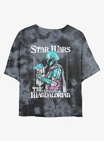 Star Wars The Mandalorian Soft Pop Mando Tie-Dye Girls Crop T-Shirt