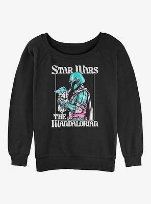 Star Wars The Mandalorian Soft Pop Mando Girls Slouchy Sweatshirt
