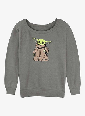 Star Wars The Mandalorian Grogu Force Girls Slouchy Sweatshirt