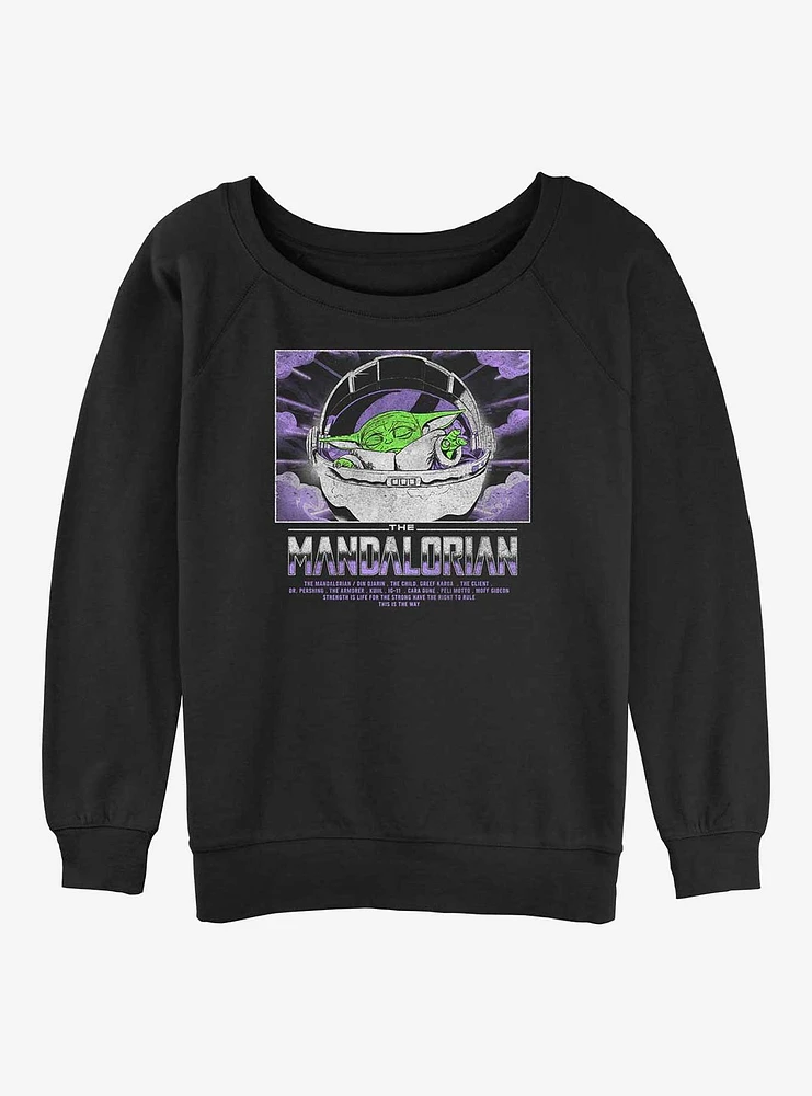 Star Wars The Mandalorian Child Light Girls Slouchy Sweatshirt