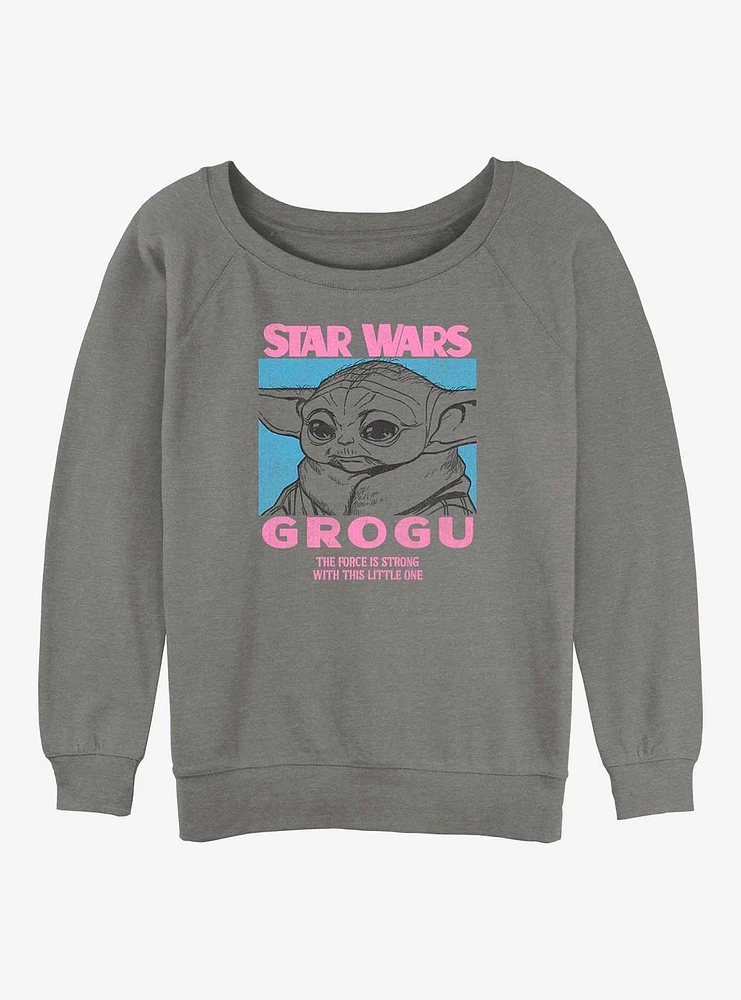 Star Wars The Mandalorian Pop Grogu Girls Slouchy Sweatshirt