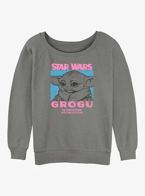 Star Wars The Mandalorian Pop Grogu Girls Slouchy Sweatshirt