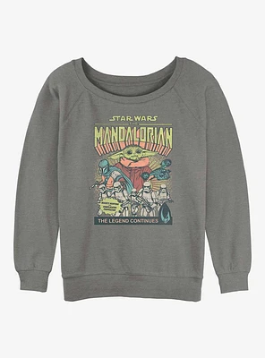 Star Wars The Mandalorian Grogu Comic Cover Girls Slouchy Sweatshirt