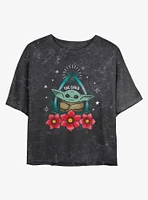 Star Wars The Mandalorian Child Planchette Mineral Wash Girls Crop T-Shirt