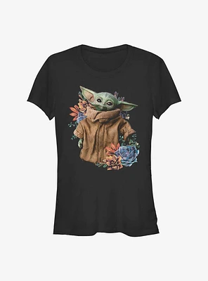 Star Wars The Mandalorian Grogu Flower Baby Girls T-Shirt