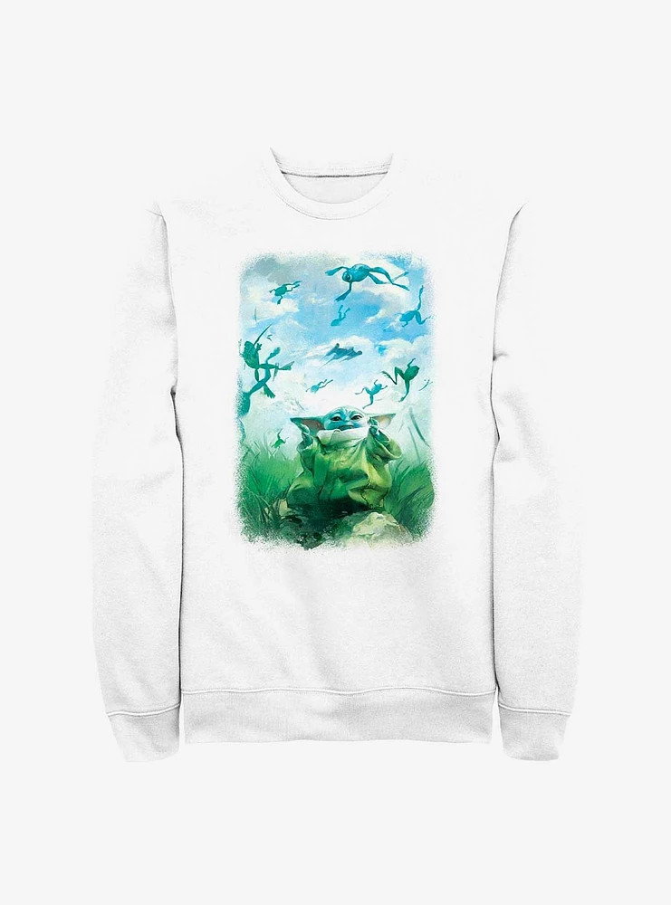 Star Wars The Mandalorian Grogu Watercolor Frogs Poster Sweatshirt