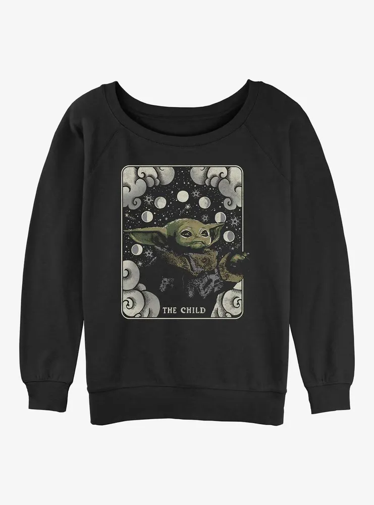 Star Wars The Mandalorian Child Card Womens Slouchy Sweatshirt