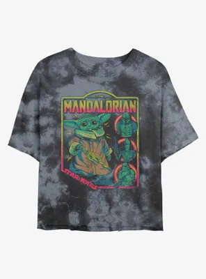 Star Wars The Mandalorian Child Poster Tie-Dye Womens Crop T-Shirt
