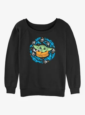 Star Wars The Mandalorian Frogs On My Mind Womens Slouchy Sweatshirt