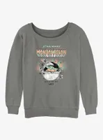 Star Wars The Mandalorian Floral Child Womens Slouchy Sweatshirt