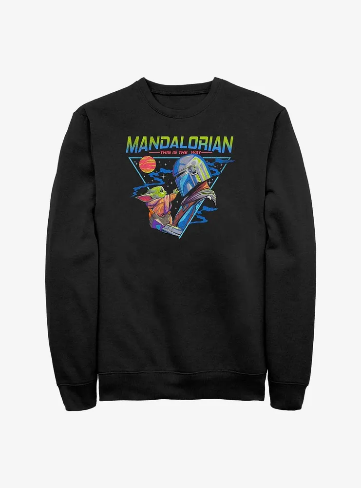 Star Wars The Mandalorian Grogu and Din Djarin Triangle Sweatshirt