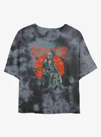 Star Wars The Mandalorian Sunset Fog Tie-Dye Womens Crop T-Shirt