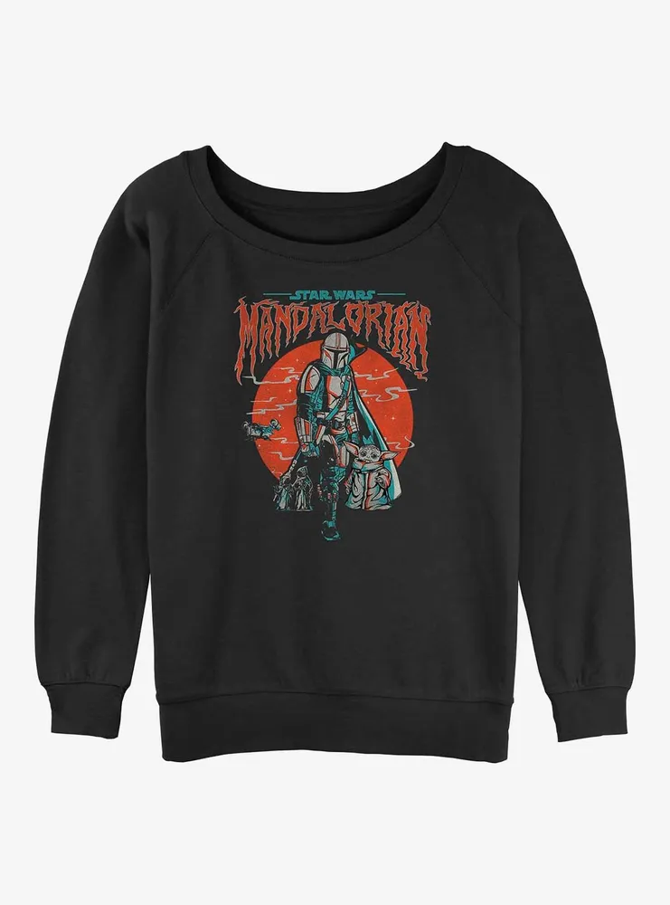 Star Wars The Mandalorian Sunset Fog Womens Slouchy Sweatshirt