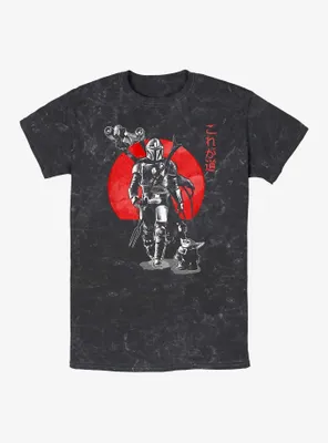 Star Wars The Mandalorian Sumi Ink Red Sun Mineral Wash T-Shirt