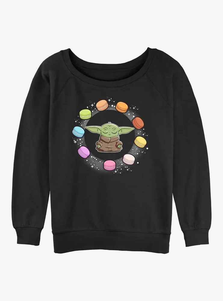 Star Wars The Mandalorian Child Macarons Womens Slouchy Sweatshirt